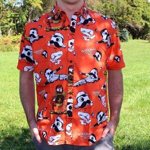 Natty Boh National Bohemian Beer Baseball Players Hawaiian Style Dress Shirt NEW